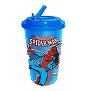 Spider-Man Web Slinger Plastic Flip Straw Cold Cup